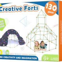 Tiny Land Fort Building Kit Creative Fort Indoor Outdoor for 5,6,7,8 Years Old Boys and Girls STEM Building Toys with Storage Bag DIY Castles Tunnels with 86 Rods and 44 Balls