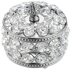 Hipiwe Crystal Mirrored Jewelry Box Jewelry Trinket Organizer Box Home Decor Ring Earrings Necklace Storage Holder Keepsake Box - Image 8