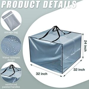 Patelai 2 Pcs Cushion Cover Bag 32 x 32 x 24'' Outdoor Patio Storage Waterproof Oxford Packing Bags for Moving with Zipper Handles for Xmas Storage Camping Picnic Furniture Pillow (Gray) - Image 2