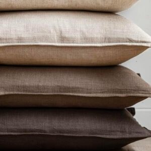 Foindtower Set of 2, Decorative Linen Soild Throw Pillow Covers Soft Accent Cushion Euro Case Boho Farmhouse Pillowcase for Chair Couch Sofa Bedroom Living Room Home Decor 24 x 24 Inch Natural Linen - Image 5