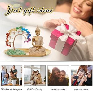 INNOLITES 7 Chakra Crystal Tree and Buddha Statue Set, Yoga Meditation Decor, Money Tree and Buda Statues for Home Living Room Office Shelf Decoration Wealth and Luck - Image 5