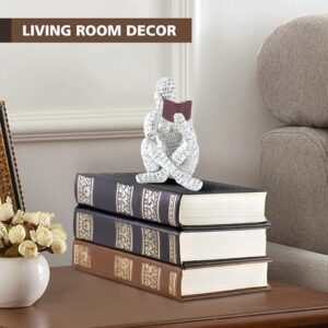 GRAPMKTG Home Decor Pulp Reading Women Thinker Statue Aesthetic Sculpture Room Decor Modern Abstract Decoration on Shelf Table Desk for Living Room Office Bedroom A - Image 4