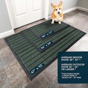 ubdyo Extra Durable Door Mat - Dirt Trapping Outdoor Welcome Mats - Non-Slip Outdoor Indoor Entrance - Low Profile Front Doormat (36" x 24", Bright Green) - Image 3