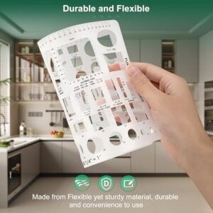 3 Pcs Interior Design Drawing Templates Including a House Floor Plan Template, a Furniture Template and an Interior Design/Kitchen/Bedroom Reusable Stencils for Drawing & Drawing Tools - Image 5