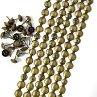 Let's Decorate 10 Meters D11mm Brass Plated Decorative Nail Strips/Nailhead Trims,Upholstery Sofa Tacks,Loosing Tacks Matched (K:11mm Brass)