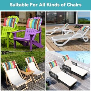 Enipate Outdoor Pillow for Chaise Lounge Chair Pack of 2 Water Resistant Headrest Lumbar Pillows with Adjustable Elastic Strap Removable Machine Washable for Pool Patio Beach Chair Garden Furniture - Image 7