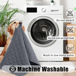 Smiry Waterproof Dog Bed Cover Blanket, Soft Reversible Pet Blanket, Washable Leakproof Cats Dogs Couch Cover for Sofa, Couch, Furniture (30x70 Inch, Grey/Dark Grey) - Image 7