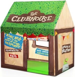 SweHouse Kids Play Tent Indoor: Clubhouse Tent for Kids with Roll-up Door and Windows for Outdoor Games - Boys Tent Playhouse Toddlers Toys Tent for Birthday Gifts