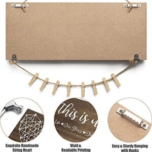 Mothers Day Gifts for Mom Women, Housewarming Gifts New Home Wall Decor Sign, This Is Us Family Picture Frame Wedding Gifts for Couples Farmhouse Rustic Wood Hanging Photo Holder New Homeowner Gifts - Image 6