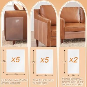 Cat Scratch Furniture Protector - 3 Sizes Sticky Tapes Specially Designed for Leather Furniture, Anti-Scratch Couch Protector, No Pins, 12 Pack - Image 2
