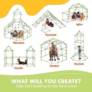 Tiny Land Fort Building Kit Creative Fort Indoor Outdoor for 5,6,7,8 Years Old Boys and Girls STEM Building Toys with Storage Bag DIY Castles Tunnels with 86 Rods and 44 Balls - Image 4