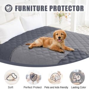 Smiry Waterproof Dog Bed Cover Blanket 30x70, Soft Reversible Pet Blanket, Washable Leakproof Cats Dogs Couch Cover for Sofa, Couch, Furniture, Grey/Dark Grey - Image 8