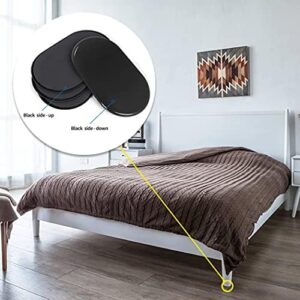 Reusable Large Furniture Sliders for Carpet, Furniture Movers Sliders, Carpet Movers Oval Heavy Duty Sofa Bed Table Desk Movers for Carpet –Quickly and Easily Move Any Item, Black (8 Pack) - Image 3