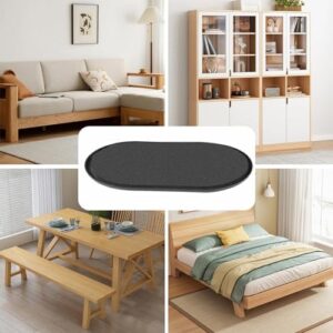 Reusable Large Furniture Sliders for Carpet, Furniture Movers Sliders, Carpet Movers Oval Heavy Duty Sofa Bed Table Desk Movers for Carpet –Quickly and Easily Move Any Item, Black (8 Pack) - Image 8