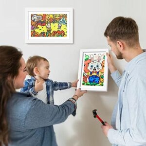 4 Pack Kids Art Frames 8.5x11 Inch Kids Artwork Flip Frame Changeable for Picture Display, Children School Drawing Projects Storage, Horizontally Vertically Wall Hanging, Front Opening, White - Image 7