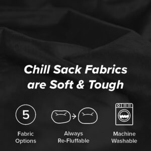 Chill Sack Bean Bag Chair - 5' Giant Memory Foam Lounge Chair with Soft Microfiber Cover – Cozy Furniture for Living Room, Dorm, & Kids' Rooms – Comfortable 5 Ft, Microsuede Lounge Sofa, Black - Image 4