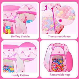 Princess Tent with Star Light for 1 Year Old Birthday Gift, Ball Pit for Babies, Toddlers Girls Toys, Easy to Pop Up and Assemble - Image 5