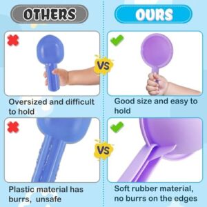 Small Soft Bath Toys for Toddlers 1-3 - Super Easy to Clean Water Table Toys Baby Tub Swimming Pool Toy Fun Tactile Training Newborn Gifts, 3Packs (Blue) - Image 6