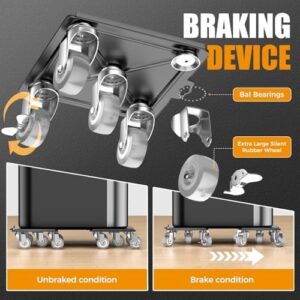 Furniture Dolly,Furniture Mover Pro Set,Furniture Lifter with 5 360° Rotatable Rubber Universal Wheels,Carbon Steel Panel Furniture Movers,Maximum Load 2000LBS. - Image 2