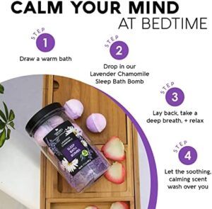 Nature's Beauty Lavender Chamomile Sleep Bath Bomb Gift Set Multi-Pack- Luxury Fizzy Relax Spa Bomb w/Vanilla + Citrus Scent Made with Coconut Oil + Witch Hazel, 17.5 oz | 10 ct ea (2 Pack) - Image 3