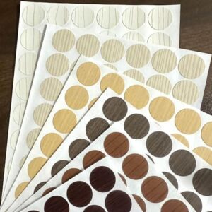 6 Sheets 324 Pcs Self-Adhesive Screw Hole Cover Stickers, 21 mm 6 Colors Screw Covers Wood Stickers for Furniture, PVC Screw Covers Caps for Cabinet Desk (Classic Color) - Image 4