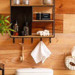 Farmhouse Bathroom Decor - Funny Rustic Wooden Mini Books for Your Restroom Shelf - The Perfect Small Decorative Accent for The Guest Bathroom - Black - Image 8