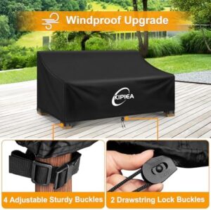 Kipiea Patio Sofa Cover, Heavy Duty Outdoor Couch Covers Waterproof Winter, 3-Seat Patio Furniture Cover Loveseat, Outdoor Sofa Covers with Anti UV and No Tears, No Fading (78"W x 42"D x 31"H) - Image 5