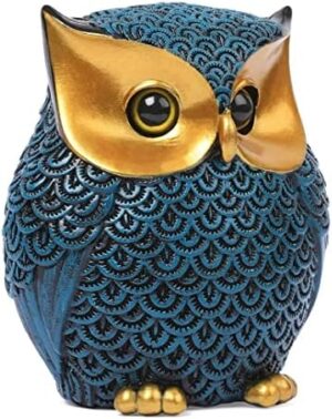 Owl Decor Home Décor Accents Small Decor Items for Shelf Owl Figurines Home Decor Owl Decorations for Home, Office, Gifts for Owl Lover (Blue) - Image 4