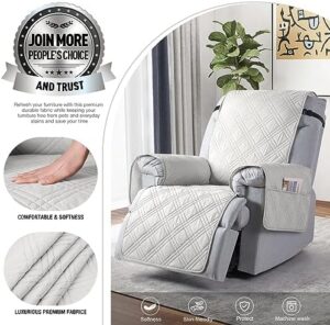 TAOCOCO Waterproof Recliner Chair Covers 30 Inch Wide, Oversized Recliner Covers for Recliner Chair with Pocket, Recliner Slipcovers with Straps Furniture Protector for Kids Pets (30'', Off White) - Image 3