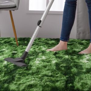 DweIke Extra Large Fuzzy Rug Fluffy Carpets, 8x10 Feet Tie-Dye Dark Green Rugs for Living Room Bedroom Girls Kids Room Nursery Home Decor, Non-Slip Floor Carpet, Dark Green - Image 6