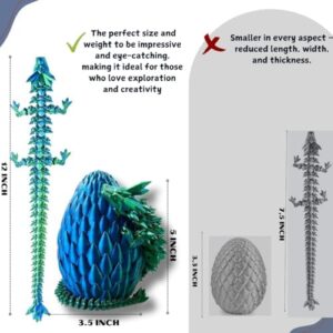 3D Printed 12” Articulated Crystal Dragon Inside 5.1” Egg – Fantasy Collectible, Fidget Toy & Stocking Easter Basket Stuffers for Home & Office Decor (3PCS-Egg) - Image 4
