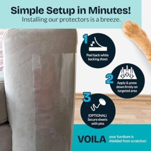 Reli. Cat Scratch Furniture Protector (14 Pack w/Pins) XL | Cat Couch Protector from Claws | Clear Plastic Anti Scratch Furniture Shield for Sofa - Image 4