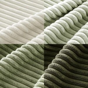MIULEE Boho Farmhouse Throw Pillow Covers 18x18 Inch Set of 4 Mordern Neutral Green Cushion Covers Soft Corduroy Nordic Home Decor for Spring Couch Bed Sofa Living Room Green-White - Image 2