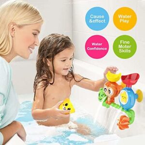 G-WACK Bath Toys for Toddlers Age 1 2 3 Year Old Girl Boy, Preschool New Born Baby Bathtub Water Toys, Durable Interactive Multicolored Infant Toy, Lovely Monkey Caterpillar,2 Strong Suction Cups - Image 6