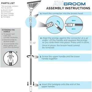 Helio Air Broom 3 Piece Kit All Surface Sweeper and Squeegee for Wet and Dry Cleaning Dust, Dirt, Liquids, Pet Hair, Tile, Hardwood Floors, Carpet, Furniture, Windows, Shower Doors As Seen on TV - Image 4