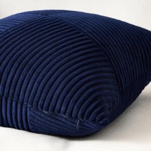 Topfinel Fall Pillow Covers Set of 2 Soft Corduroy Boho Strip Textured Blue Pillow Covers Modern Farmhouse Cute Autumn Home Decor Blue Living Room Sofa Couch Bed 45x45 cm - Image 2