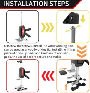Labor Saving Arm Jack 2 Pack, Stainless Steel Furniture Lifts with Dual-Speed Descent, Hand Furniture Jack for Easy Cabinet & Flooring Installation - Image 7