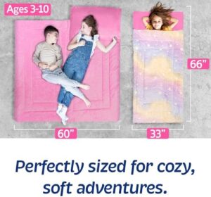 Kids Sleeping Bag for Boys & Girls, Glow in The Dark Sleeping Bags Kids Ages 3+, Large Kids Sleeping Bag with Pillow Pocket, Extra Soft Toddler Sleeping Bag - Kids Sleep Bag Blanket (66'' x 33") - Image 4