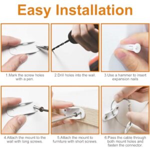 Furniture Anchors (8 Pack) for Baby Proofing, Anti Tip Furniture Anchor Securing 420lbs Tension Earthquake Resistant Metal Furniture Wall Anchor Prevent Baby Pet from Falling Furniture - Image 6