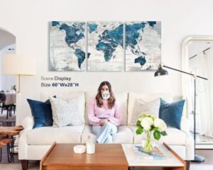 Elixart Wall Art for Living Room Office Wall Decor Pictures for Bedroom World Map Art Large Kitchen Decor 48"X24" Motivational Painting for Dining Room Wall Decorations - Image 6