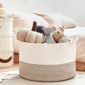 Extra Large Cotton Rope Basket 22" x 14" - Toy Basket for Kids -Blanket Basket for Living Room - Woven Baskets for Storage - Image 7