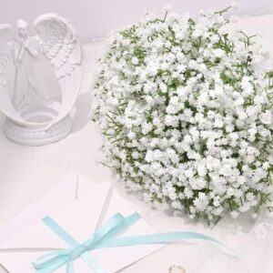 50 Pcs Babys Breath Artificial Flowers, Baby Breath Flowers Artificial Bulk, Real Touch White Fake Flowers, Faux Babies Breath Gypsophila for Wedding Home Decor Floral Arrangement - Image 3