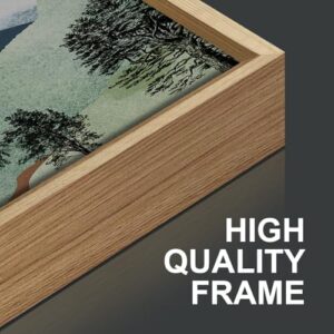 SIGNINART Boho Mountain Framed Canvas Wall Art Set of 3, Watercolor Nature Landscape Set Art Prints, Modern Sunrise Art Paintings, Green Forest Wall Decor for Living Room, Bedroom, Office 16"x24"x3 - Image 7