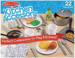 Melissa & Doug 22-Piece Play Kitchen Accessories Set - Utensils, Pot, Pans, and More , White - Image 3