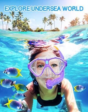 Gintenco Kids Snorkel Set, Diving Mask for Children as Unisex Kids Swimming Goggles, Anti-Fog Diving Mask and Dry Top Snorkel Combo Set for Junior and Youth - Image 2