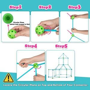 Kids Fort Building Kit 120 Pieces Construction STEM Toys for 5 6 7 8 9 10 11 12 Years Old Boys and Girls Ultimate Forts Builder Gift Build DIY Educational Learning Toy for Indoor & Outdoor - Image 7