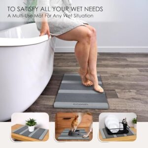 Stone Bath mat, Diatomaceous Earth Shower Mat, Non-Slip Super Absorbent Quick Drying Bathroom Floor Mat, Natural, Easy to Clean. (Dark Gray) - Image 8