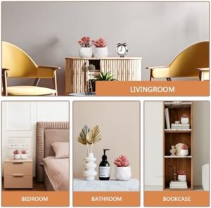 VIVERIE Mini Succulents Plants Artificial in Pots-Rose Pink, Christmas Small Fake Succulents Plants for Home Halloween Decor Indoor for Women, White Ceramic, Set of 4, Gifts for Mom - Image 4