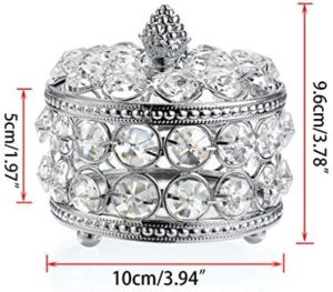 Hipiwe Crystal Mirrored Jewelry Box Jewelry Trinket Organizer Box Home Decor Ring Earrings Necklace Storage Holder Keepsake Box - Image 7