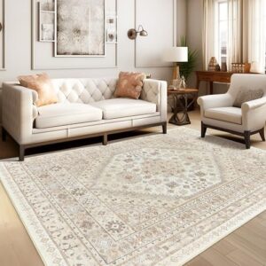zesthome 8x10 Area Rugs for Living Room,Non-Slip Backing Washable Rugs,Vintage Large Area Rug,Stain Resistant Home Decor Rug - Image 3